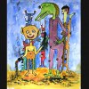 'Wir gehn jetzt spazieren.' - Tuschezeichnung, koloriert - 40 x 35 cm - 24.04.10 